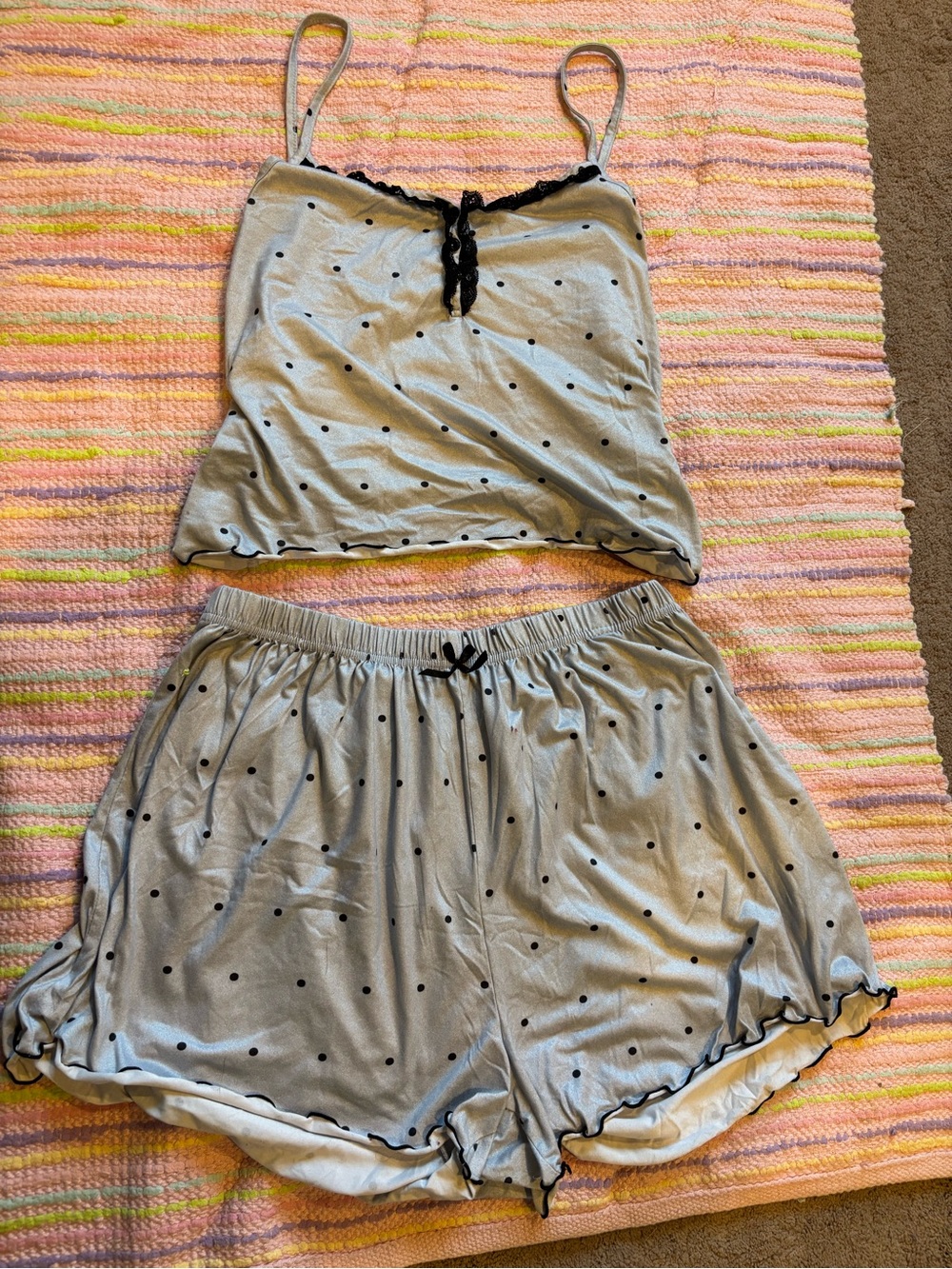 Women's Gray Polka Dot Two-Piece Sleep Set